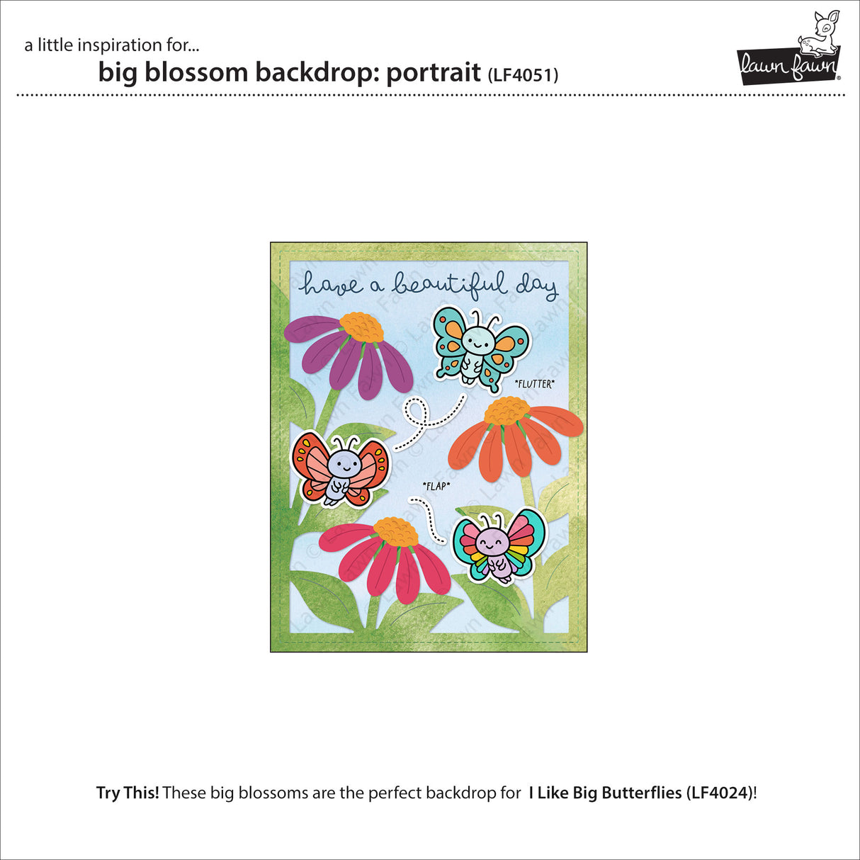 Lawn Fawn LF4051 - Big Blossom Backdrop: Portrait Dies