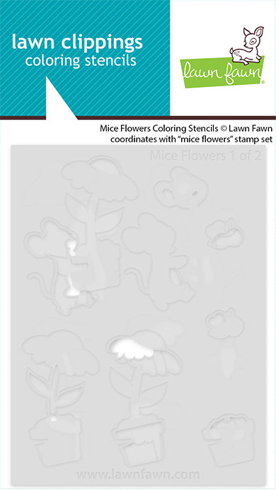 Lawn Fawn LF4078 – Mice Flowers Stencil