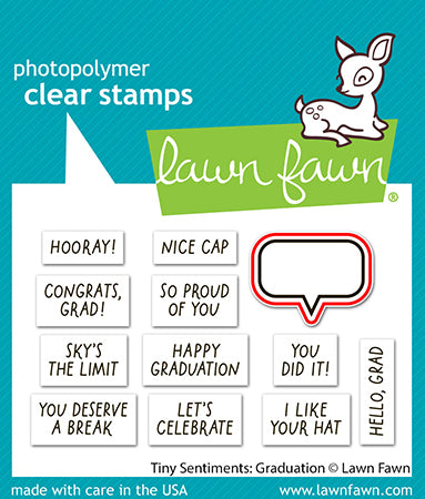 Lawn Fawn LF4082/LF4083 – Tiny Sentiments Graduation Stamp & Die Bundle