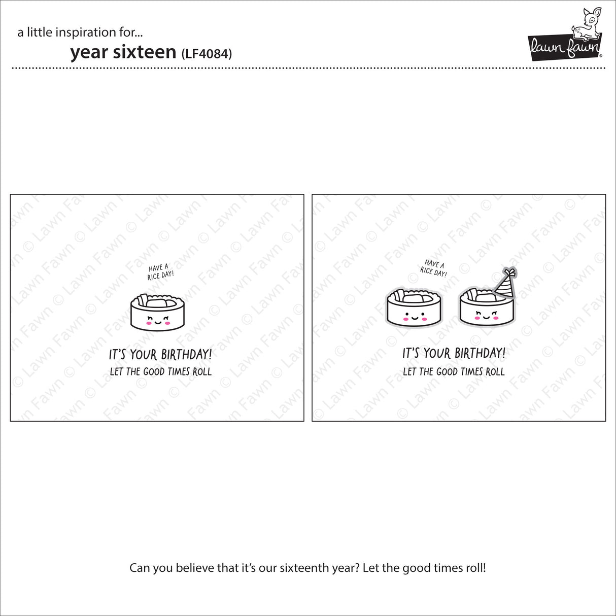 Lawn Fawn LF4084/LF4085 – Year Sixteen Stamp & Die Bundle