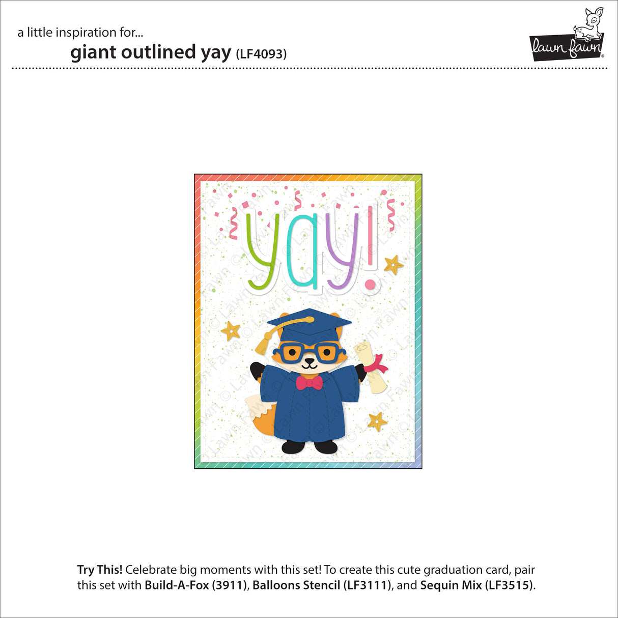 Lawn Fawn LF4093 – Giant Outlined Yay Dies