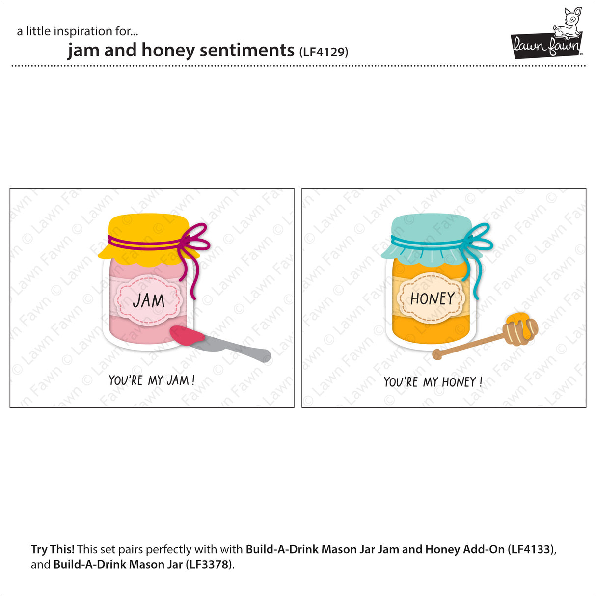 Lawn Fawn Jam and Honey Sentiments (LF4129)