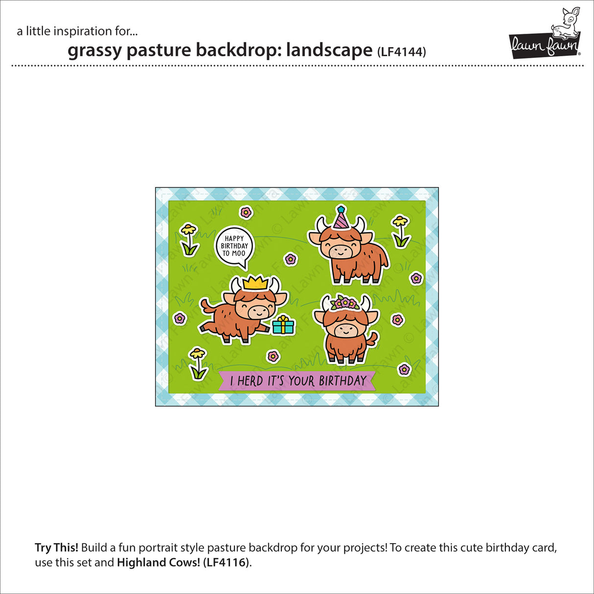 Lawn Fawn Grassy Pasture Backdrop: Landscape (LF4144)