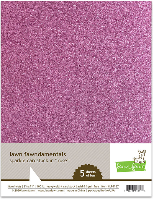 Lawn Fawn Sparkle Cardstock - Rose - LF4167