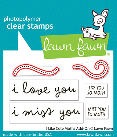 Lawn Fawn I Like Cute Moths Add-On Stamps and die Bundle - LF4195/LF4196
