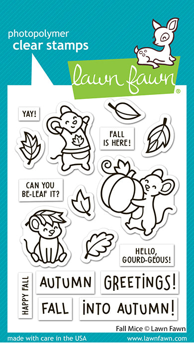 Lawn Fawn Fall Mice Stamp and Dies Bundle - LF4198/LF4197