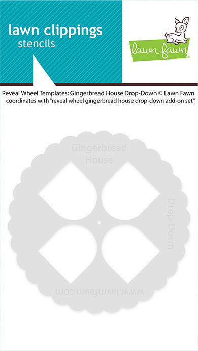 Lawn Fawn LF4263 - Lawn Clippings - Reveal Wheel Templates: Gingerbread House Drop-Down