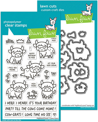 Lawn Fawn Highland Cows! (LF4116) and Lawn Cuts (LF4117) bundle