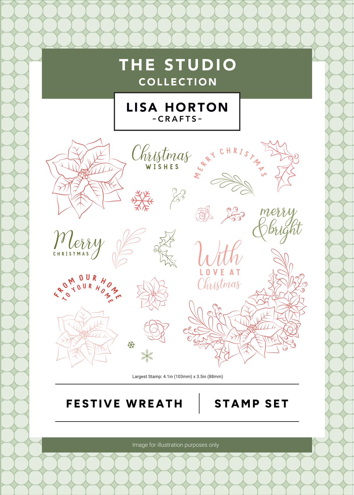 Lisa Horton Crafts The Studio Stamp Set Festive Wreath - LHCCS105