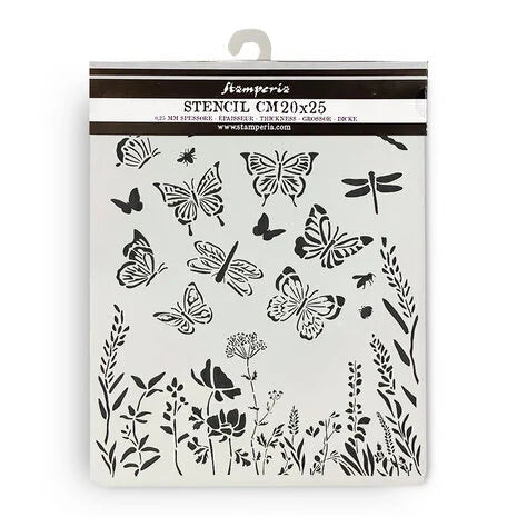 Stamperia Lavender Thick Stencil 20x25cm Butterflies (KSTD167)