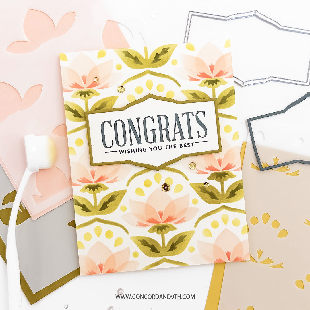 Concord & 9th Layered Lotus Stamp Set (4 x 4) & Die Bundle