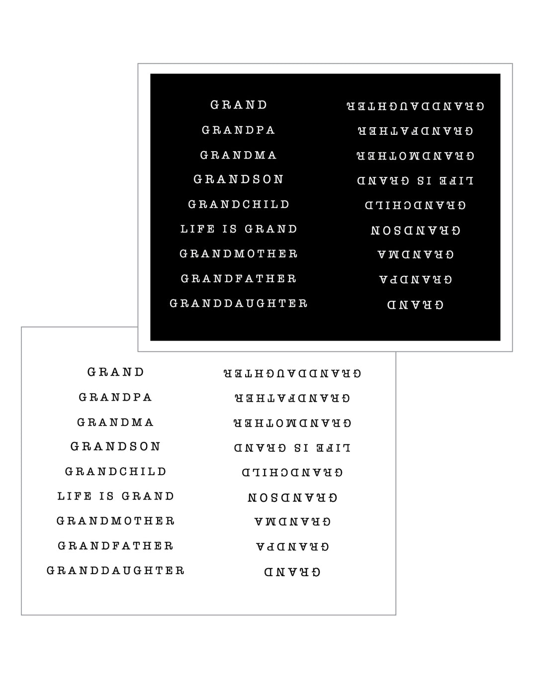 Gina K Designs SENTIMENT SHEETS- Life is Grand