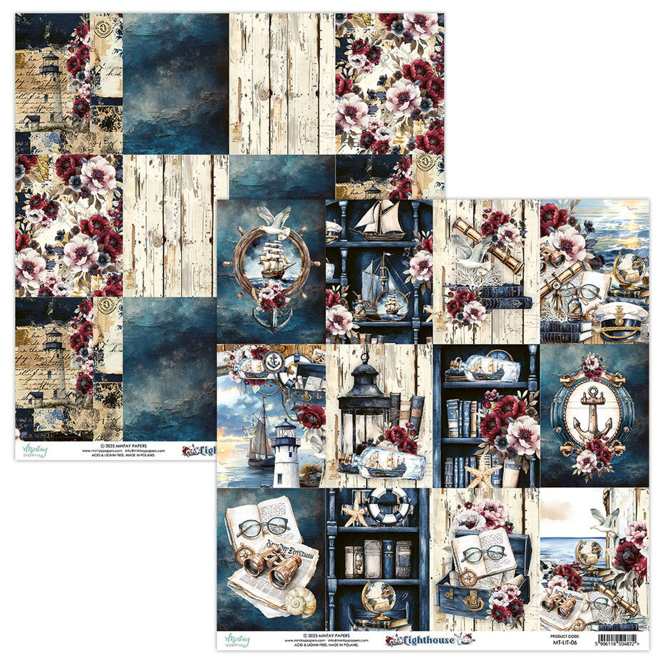 Mintay Lighthouse 8x8 Inch Scrapbooking Paper Pad (MT-LIT-08)