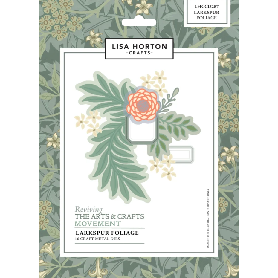 Lisa Horton Crafts Reviving The Arts and Crafts Movement Dies - Larkspur Foliage (LHCCD387)