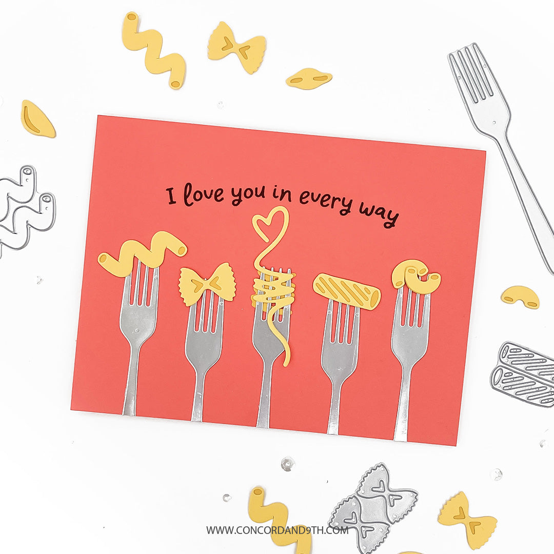 Concord & 9th Lotsa Pasta Turnabout™ Stamp Set (6" x 8") & Die Bundle