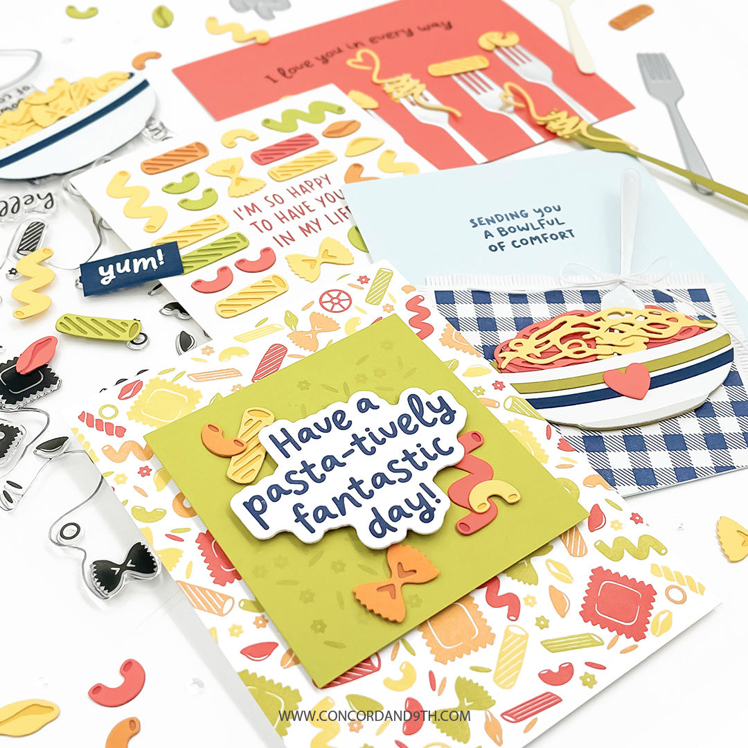 Concord & 9th Lotsa Pasta Turnabout™ Stamp Set (6" x 8") & Die Bundle