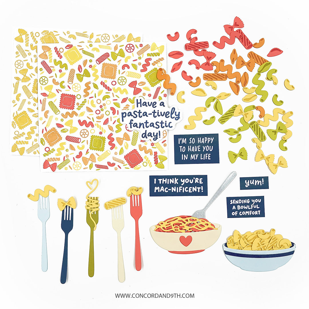 Concord & 9th Lotsa Pasta Turnabout™ Stamp Set (6" x 8") & Die Bundle
