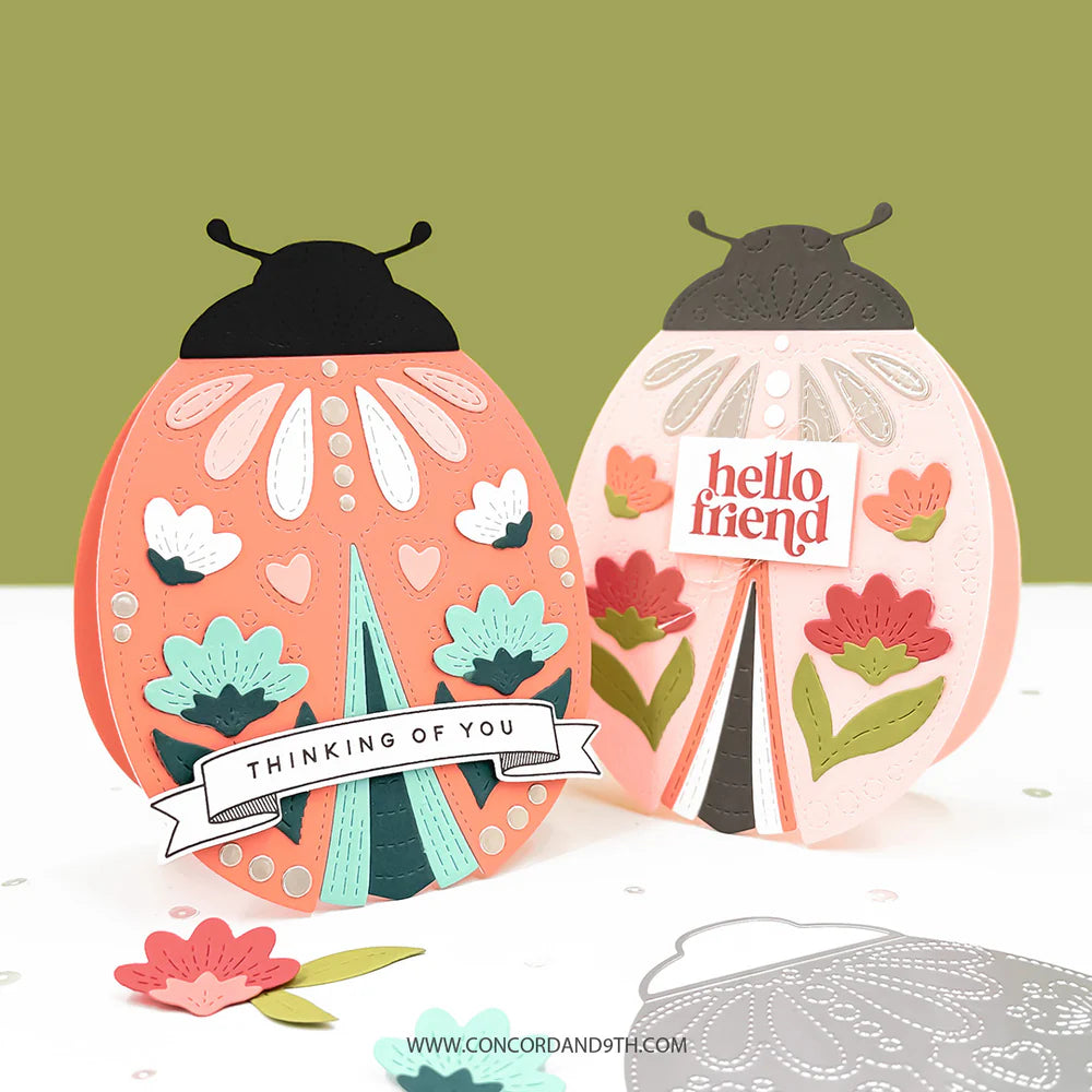 Concord & 9th Lovely Ladybug Stamp Set & Die Bundle