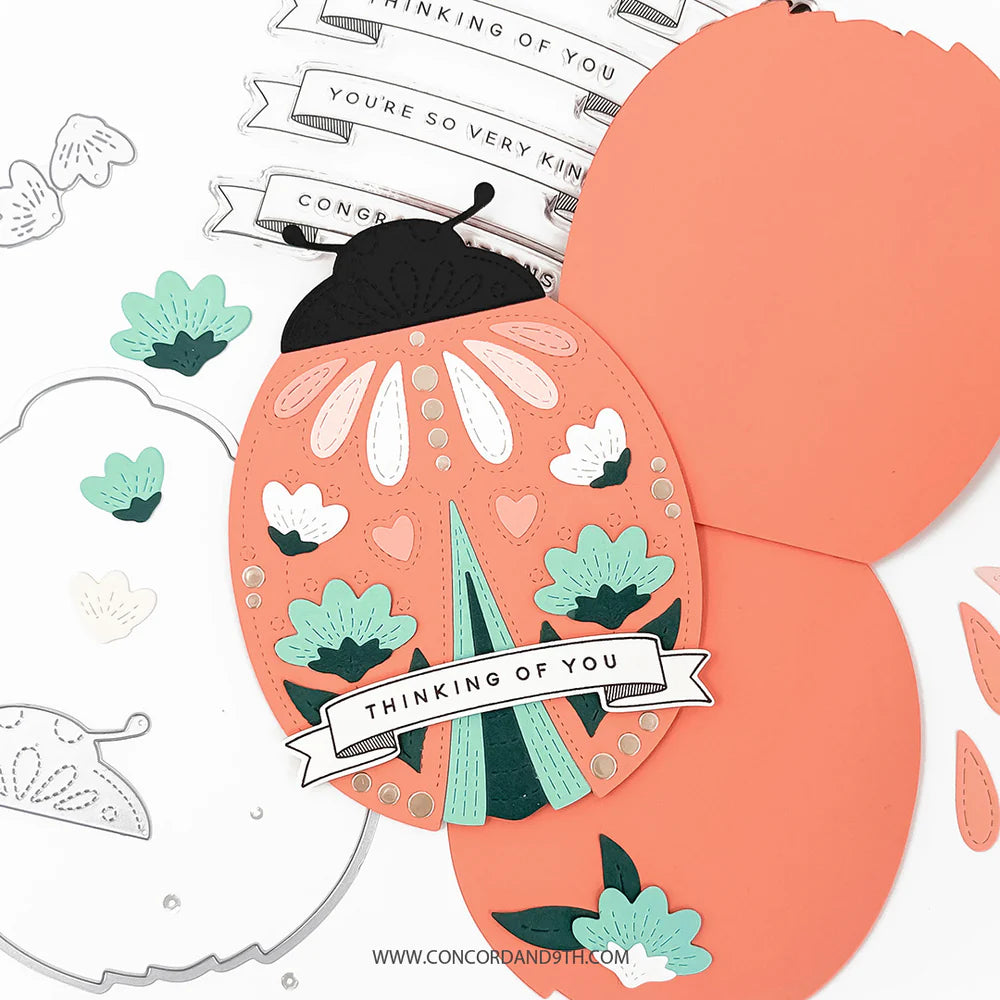Concord & 9th Lovely Ladybug Stamp Set & Die Bundle