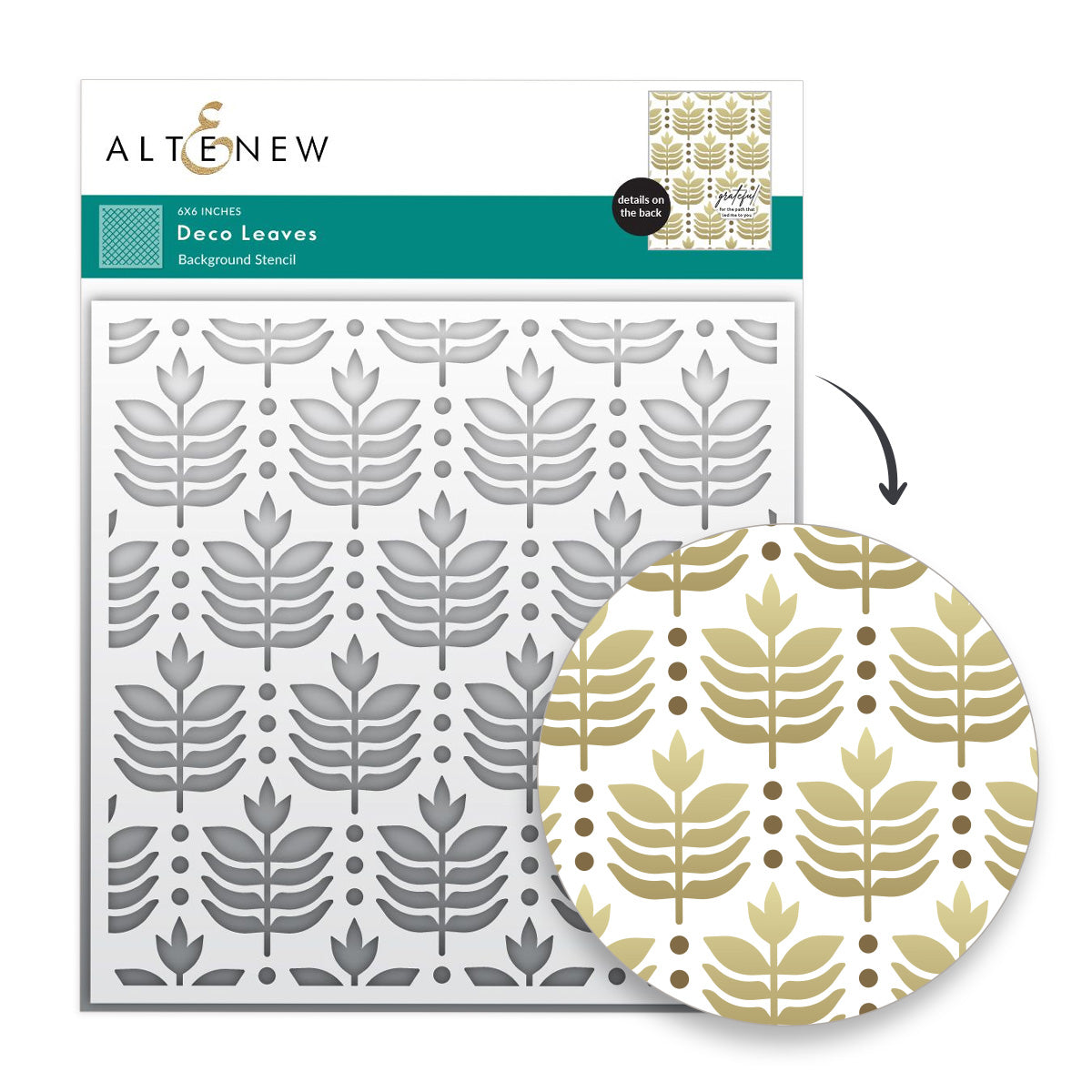 Altenew Deco Leaves Background Stencil