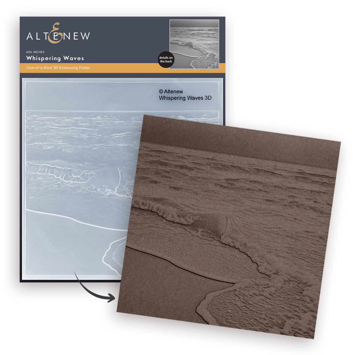 Altenew Whispering Waves 3D Embossing Folder