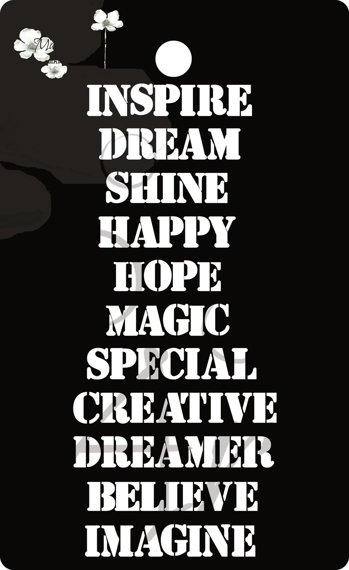 Maremi's Tag Stencil 'WORDS Print'