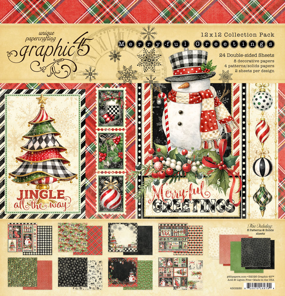 Graphic 45 Merry-ful Greetings 12×12 Collection Pack - 4503285
