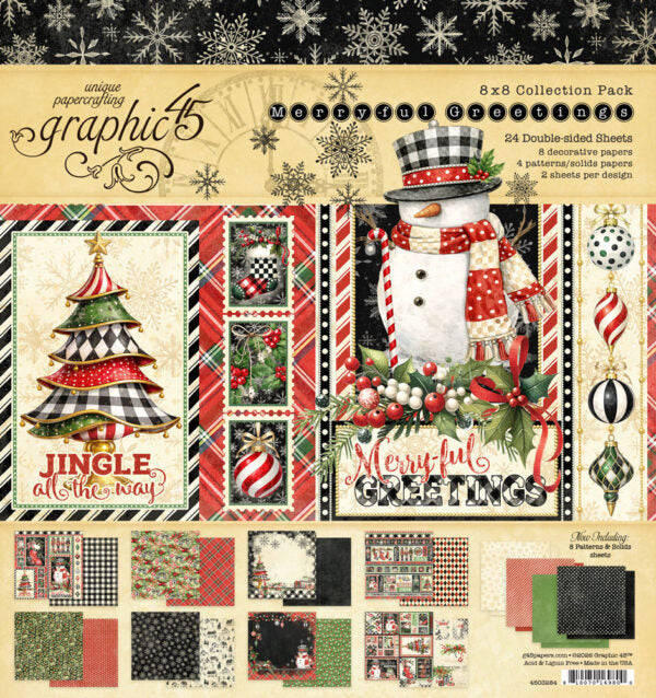 Graphic 45 Merry-ful Greetings 8×8 Collection Pack - 4503284