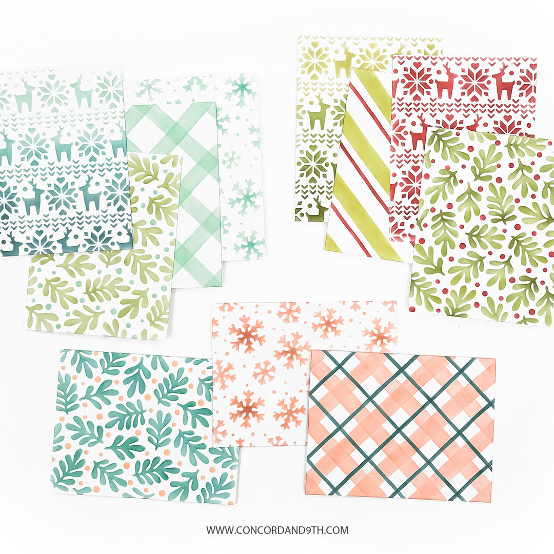 Concord & 9th Merry Mix Stencil Pack (6 qty; 6 x 6)
