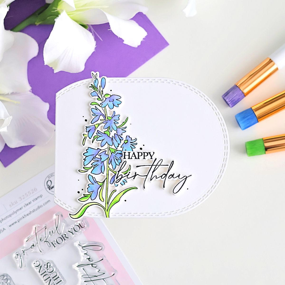 Pinkfresh Studio Cardinal Kiss Stamp / Die/ Stencil Bundle