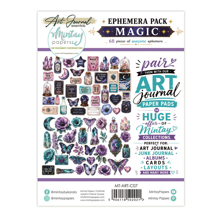 Mintay Art Journal Ephemera Pack Magic (68pcs) - MT-ART-C07