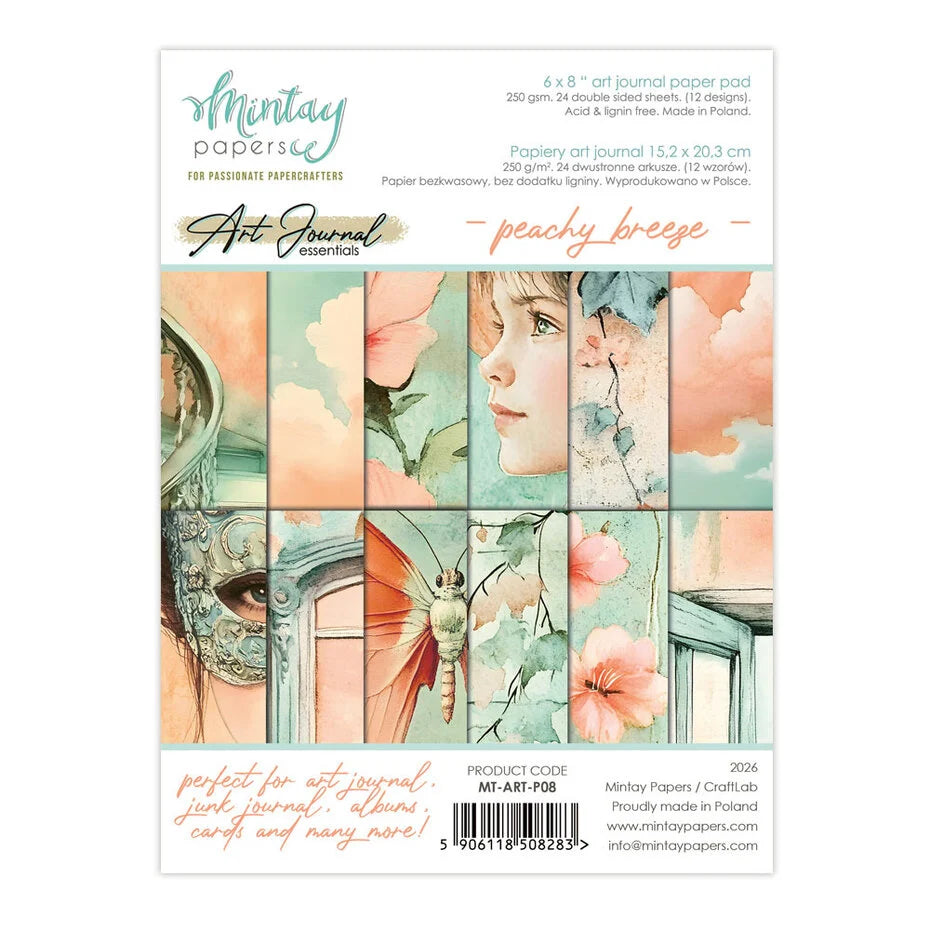 Mintay Art Journal Paper Pad 6x8 Inch Peachy Breeze