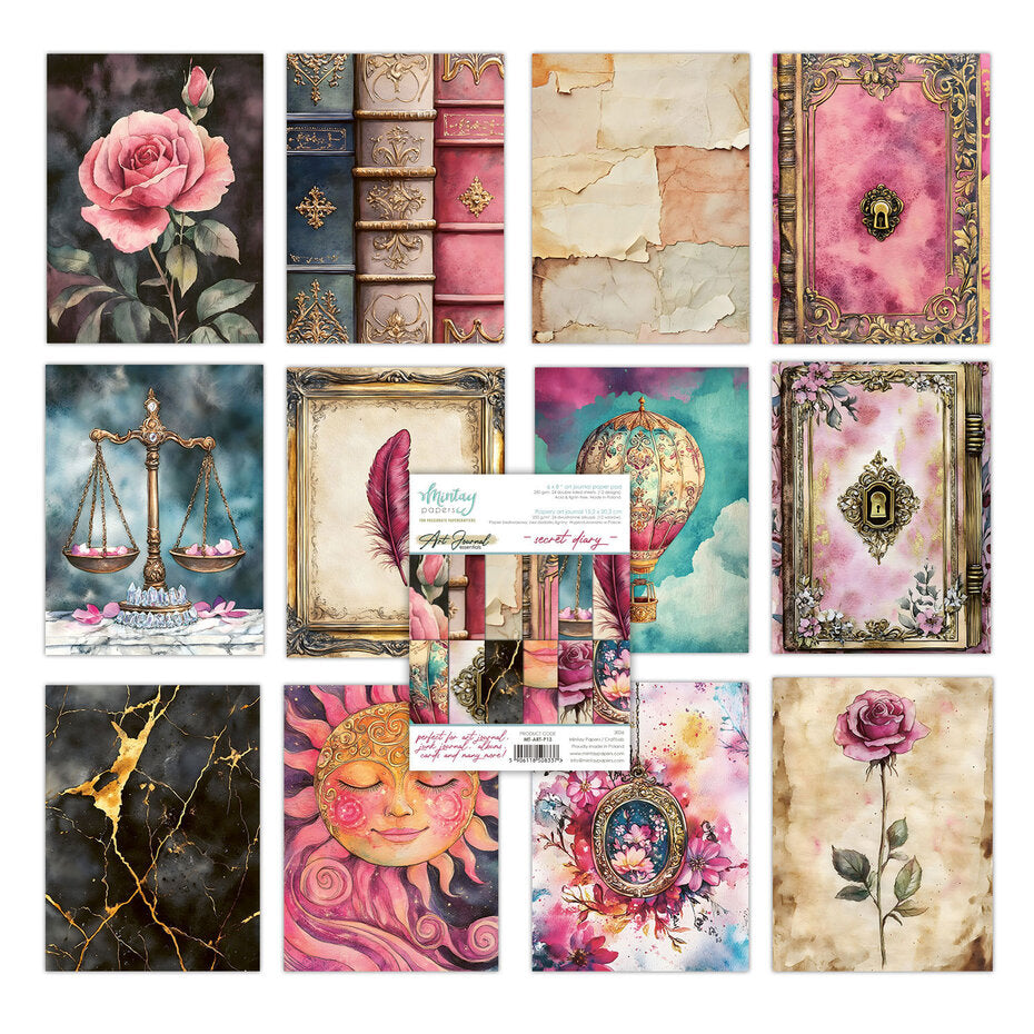 Mintay Art Journal Paper Pad 6x8 Inch Secret Diary - MT-ART-P13
