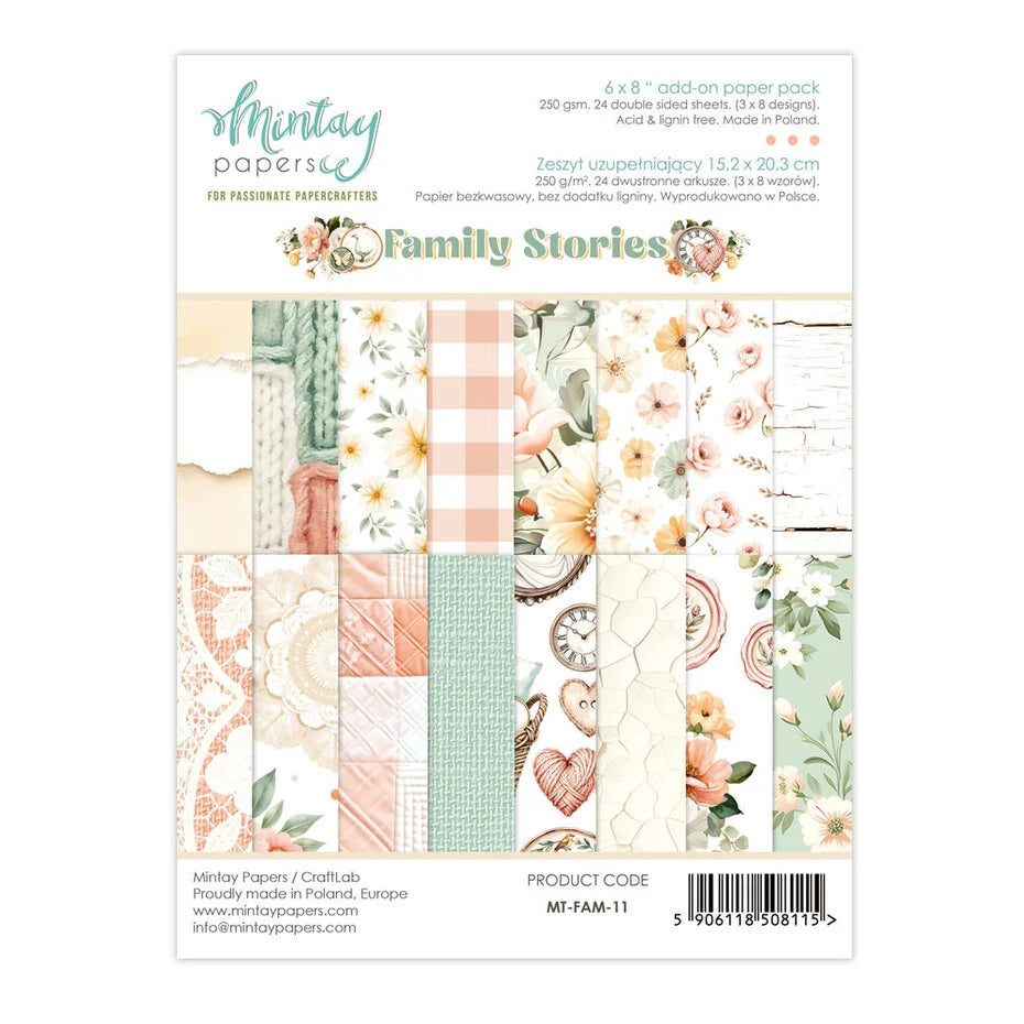 Mintay Family Stories 6x8 Inch Add-On Paper Pack