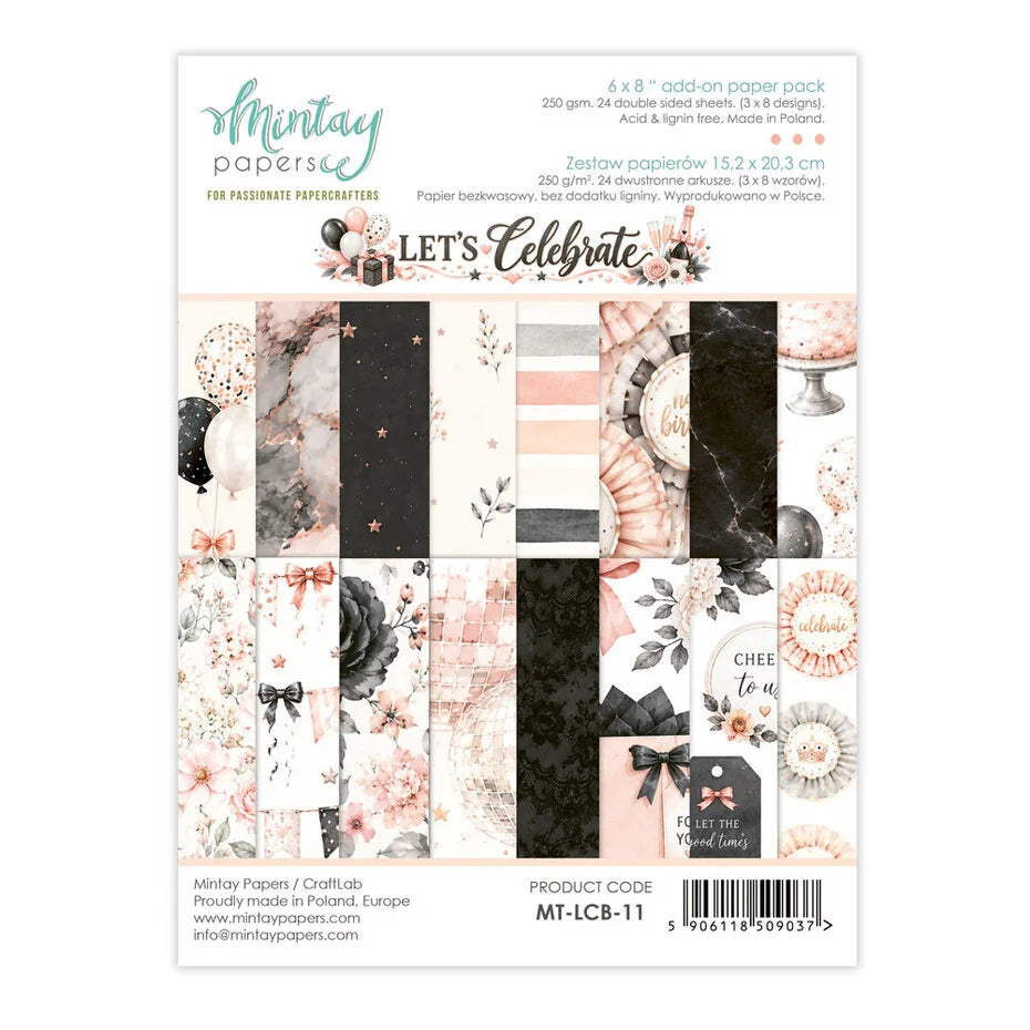 Mintay Let's Celebrate 6x8 Inch Add-On Paper Pack