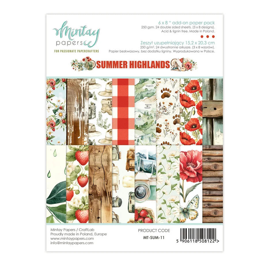 Mintay Summer Highlands 6x8 Inch Add-On Paper Pack
