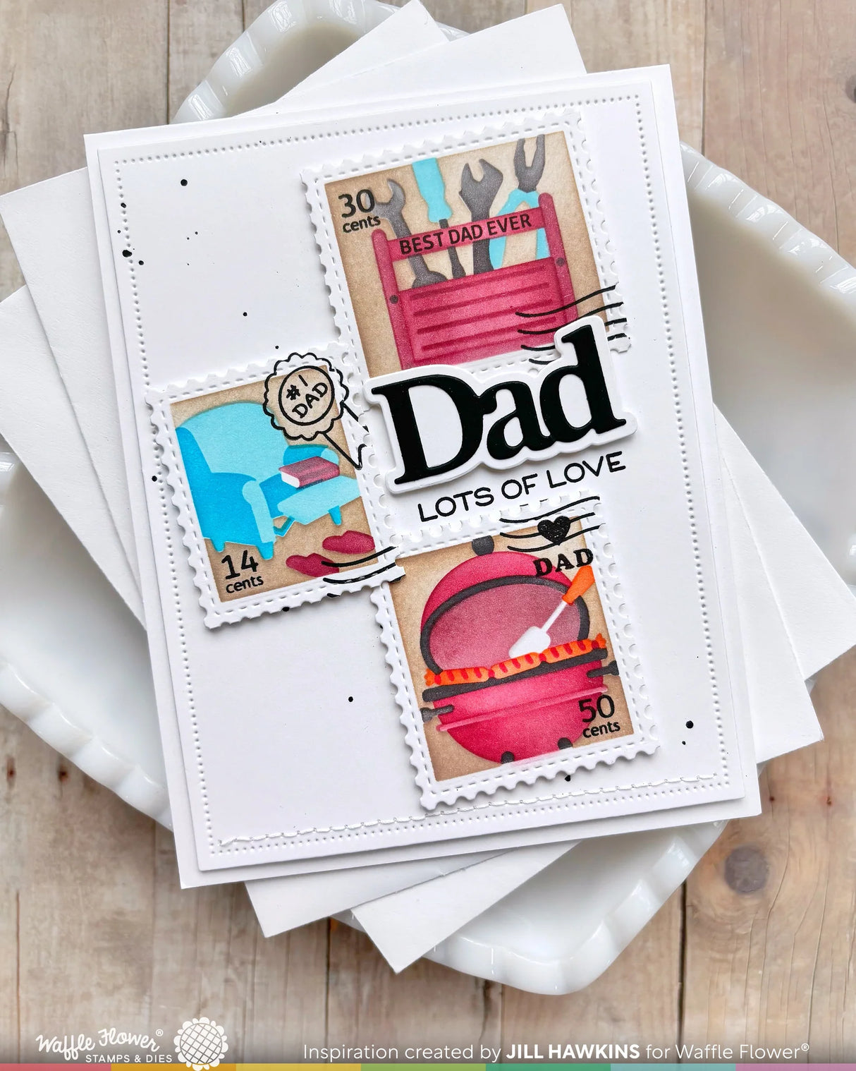 Waffle Flower Crafts Mom & Dad Sentiments Stamp Set