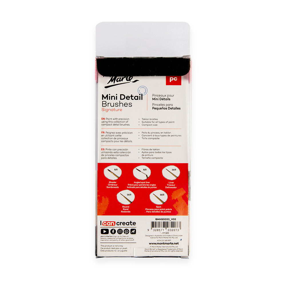 Mont Marte Mini detail Brush Set 5pcs