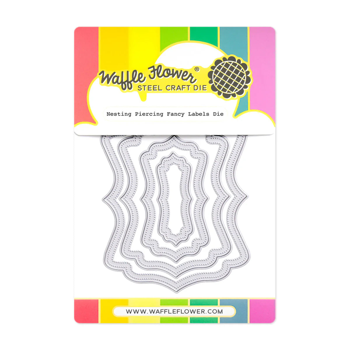 Waffle Flower Craft Nesting Piercing Fancy Labels Die
