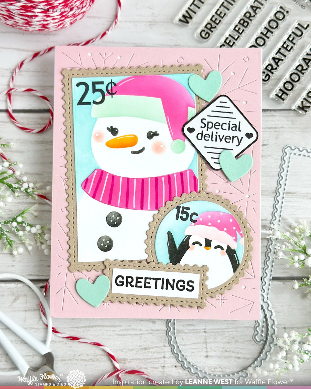 Waffle Flower Crafts Nesting Postage Collage Blocks Die