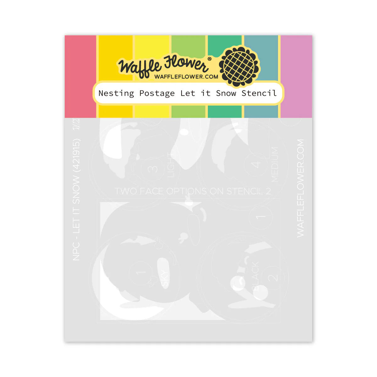 Waffle Flower Crafts Nesting Postage Collage Let it Snow Stencil