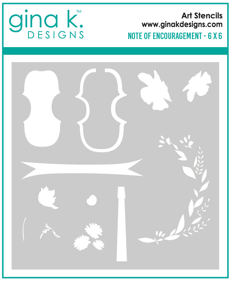 Gina K Design STENCIL- Note of Encouragement
