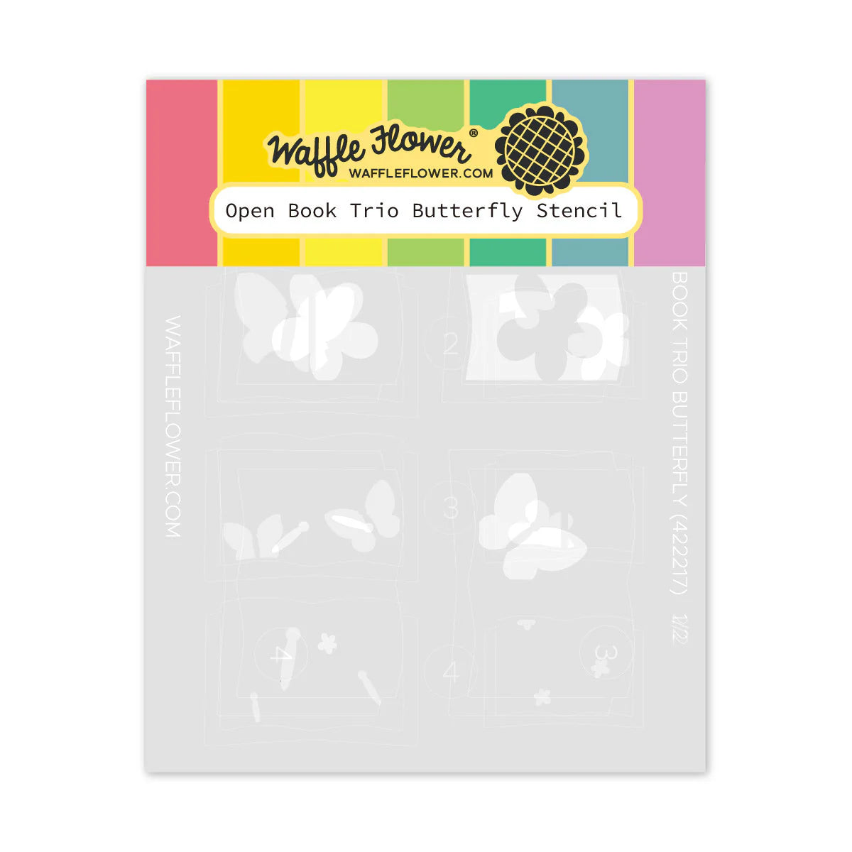 Waffle Flower Crafts Open Book Trio Butterfly Stencil