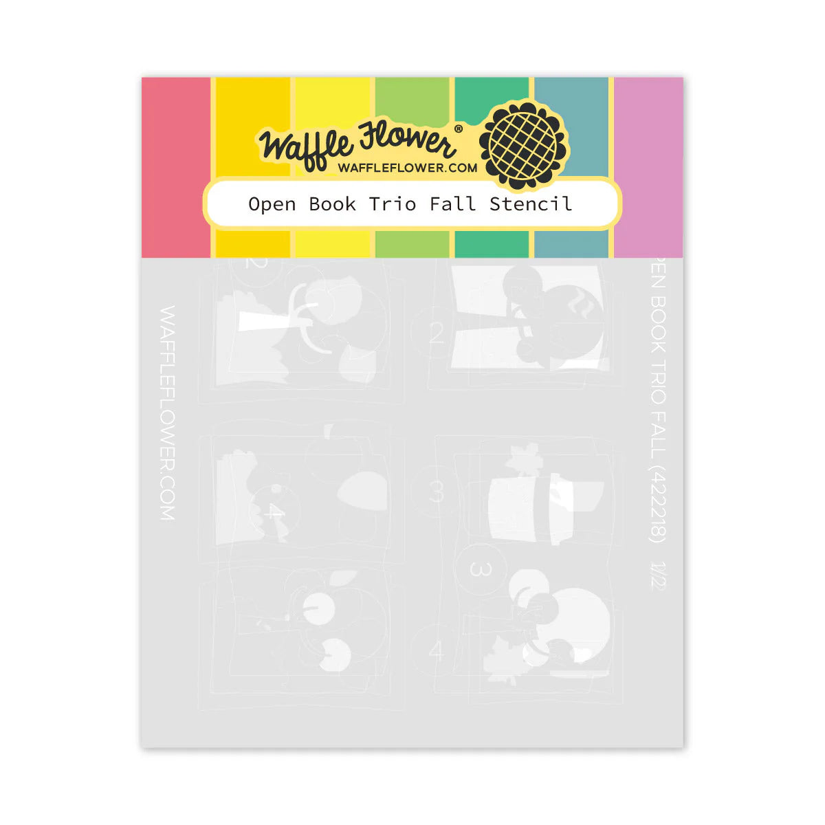 Waffle Flower Crafts Open Book Trio Fall Stencil