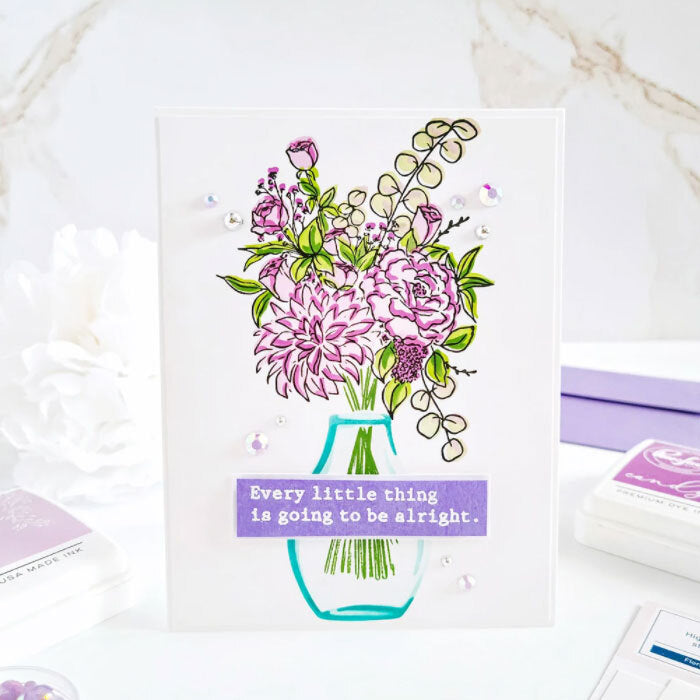 Pinkfresh Studio Floral Vase layering stencil set RETIRED