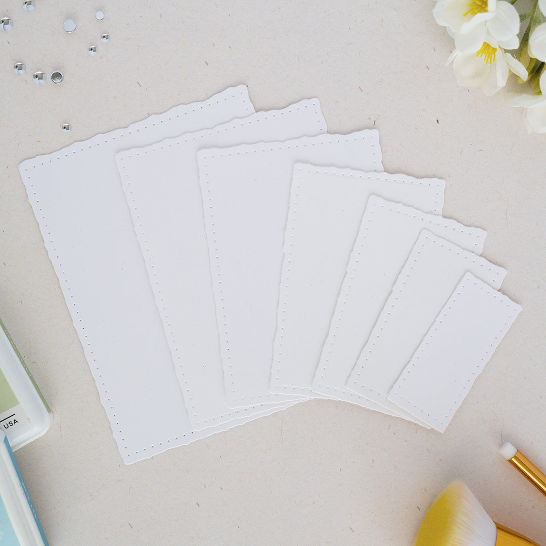 Pinkfresh Studio Dotted Nested Deckled Rectangles Die - PF186ES