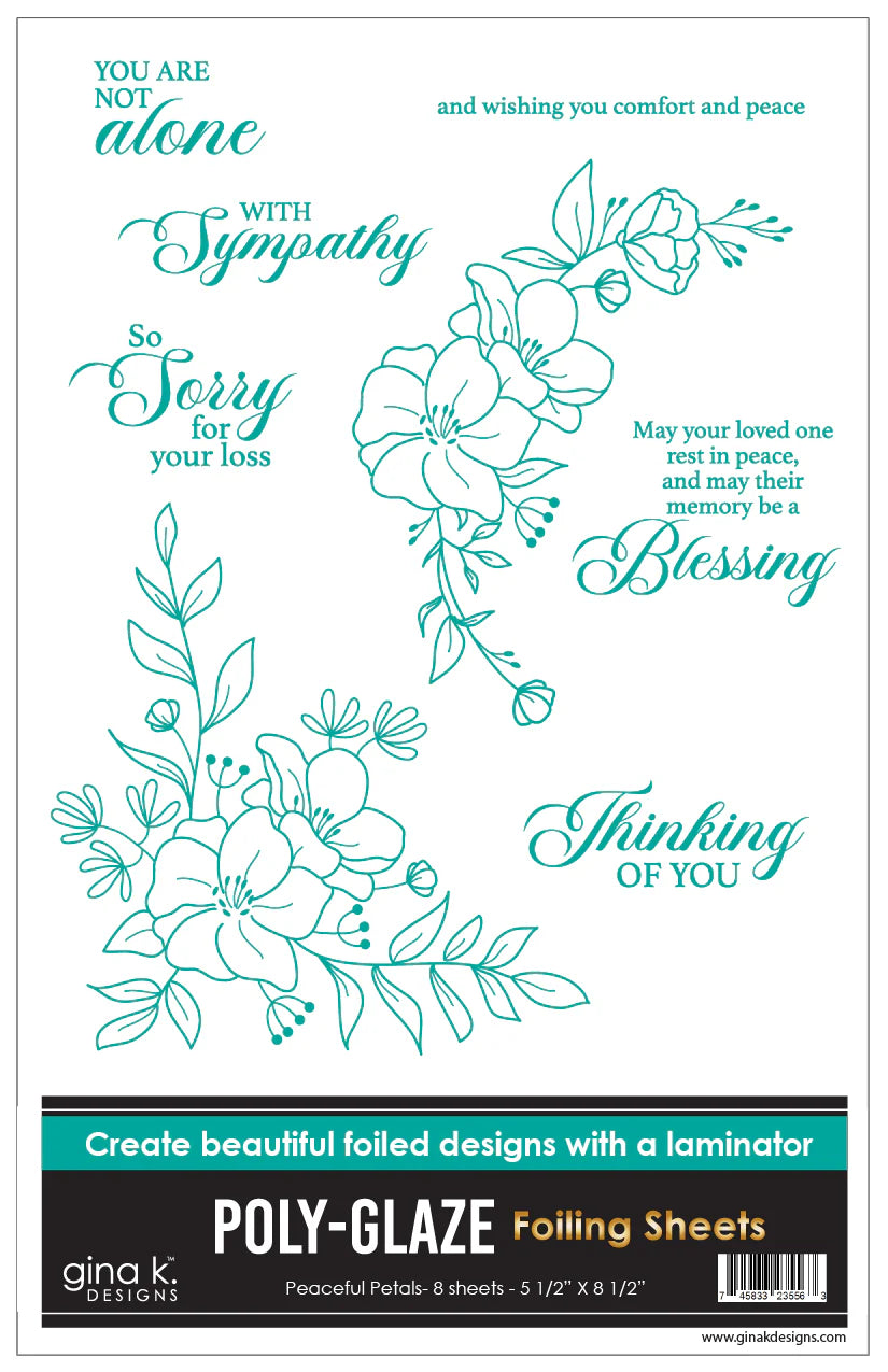 Gina K Design POLY-GLAZE Foiling Sheets Peaceful Petals (PGF53)