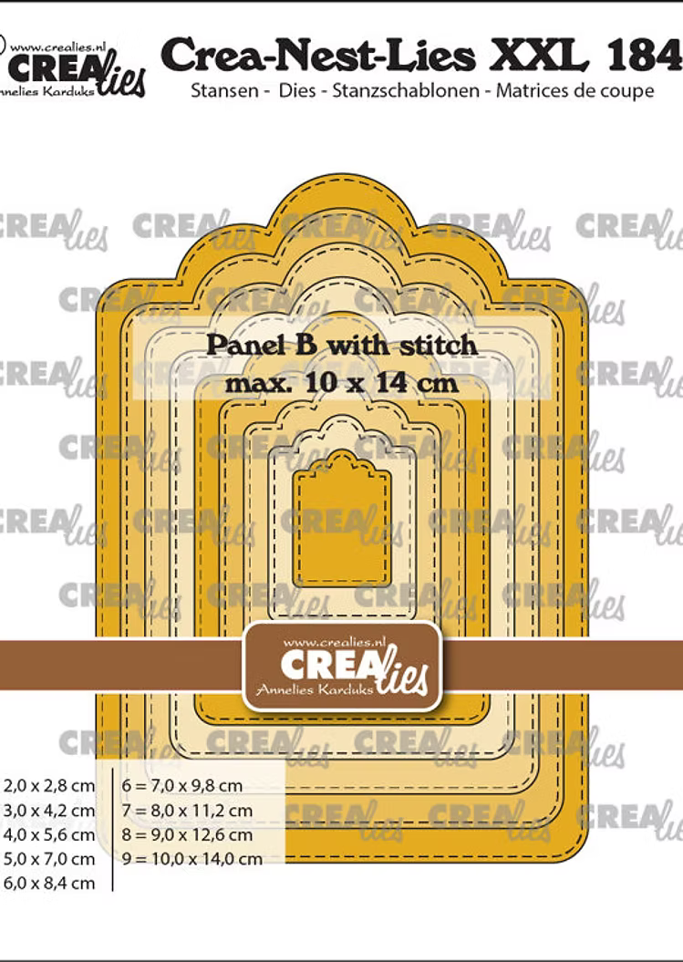 Crealies Crea-Nest-Lies XXL Panel B with Stitch Dies xxl184