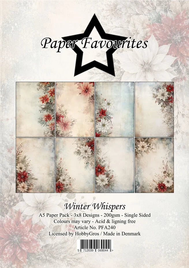 Paper Favourites Winter Whispers A5 Paper Pack - PFA240