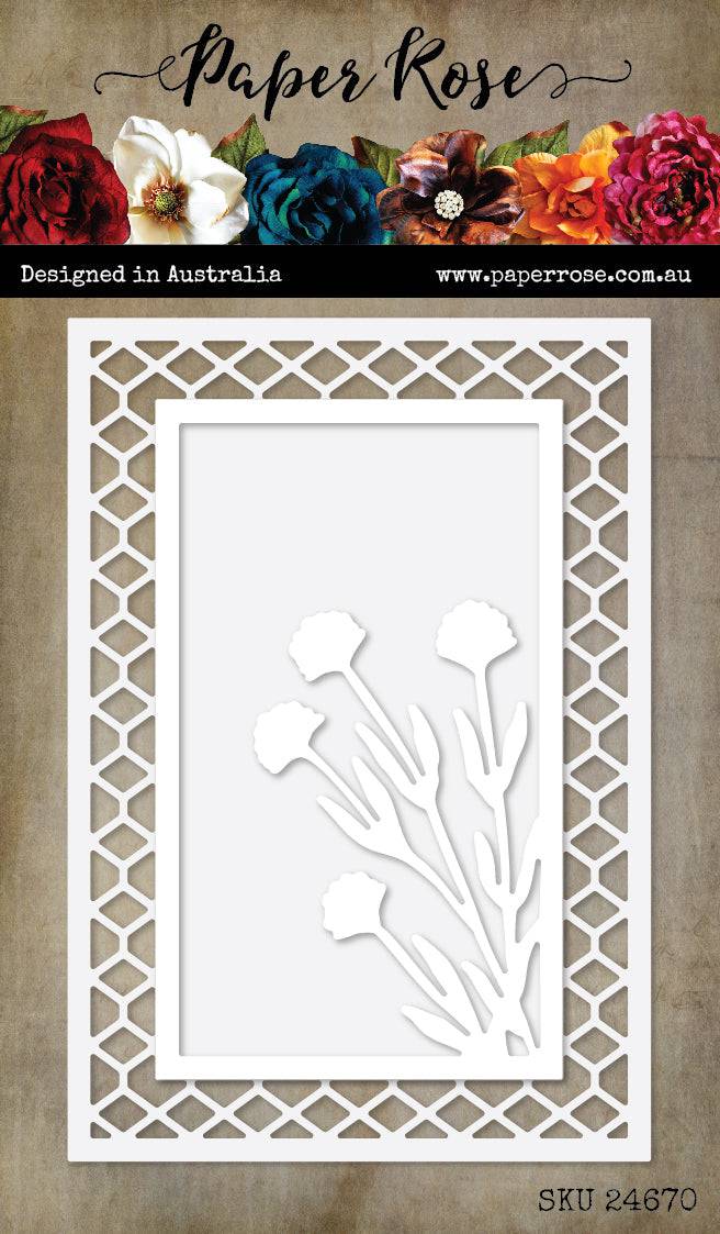 Paper Rose Studio Diamond Wildflower Rectangle Metal Cutting Die 24670